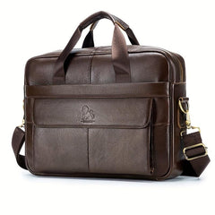 Leather Business Briefcase Messenger Bag for Men Travel Work Computer Bag