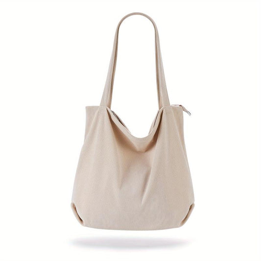 Vintage Corduroy Hobo Tote Bag Waterproof Large Capacity Shoulder Bag