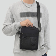 Men's Nylon Crossbody Bag Vertical Shoulder Hiking Travel Messenger Bag