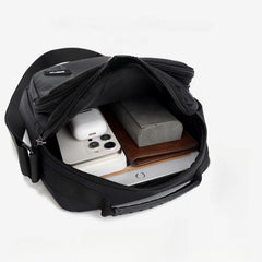 Men's Nylon Crossbody Bag Vertical Shoulder Hiking Travel Messenger Bag