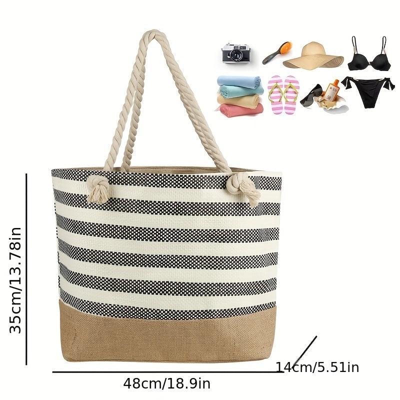 Extra Large Beach Tote Handbag Zipper Travel Swimming Yoga Camping Waterproof