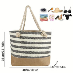 Extra Large Beach Tote Handbag Zipper Travel Swimming Yoga Camping Waterproof