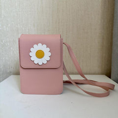 Portable Flower Zipper Crossbody Bag Phone Bag