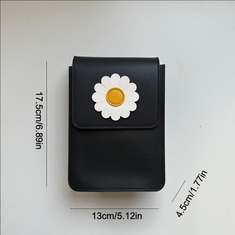 Portable Flower Zipper Crossbody Bag Phone Bag