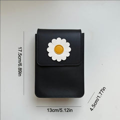 Portable Flower Zipper Crossbody Bag Phone Bag