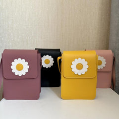 Portable Flower Zipper Crossbody Bag Phone Bag