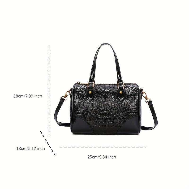 Crocodile Pattern Shoulder Bag Business Handbag Briefcase