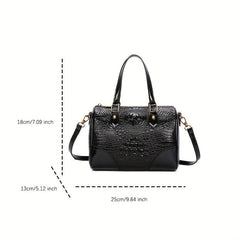 Crocodile Pattern Shoulder Bag Business Handbag Briefcase