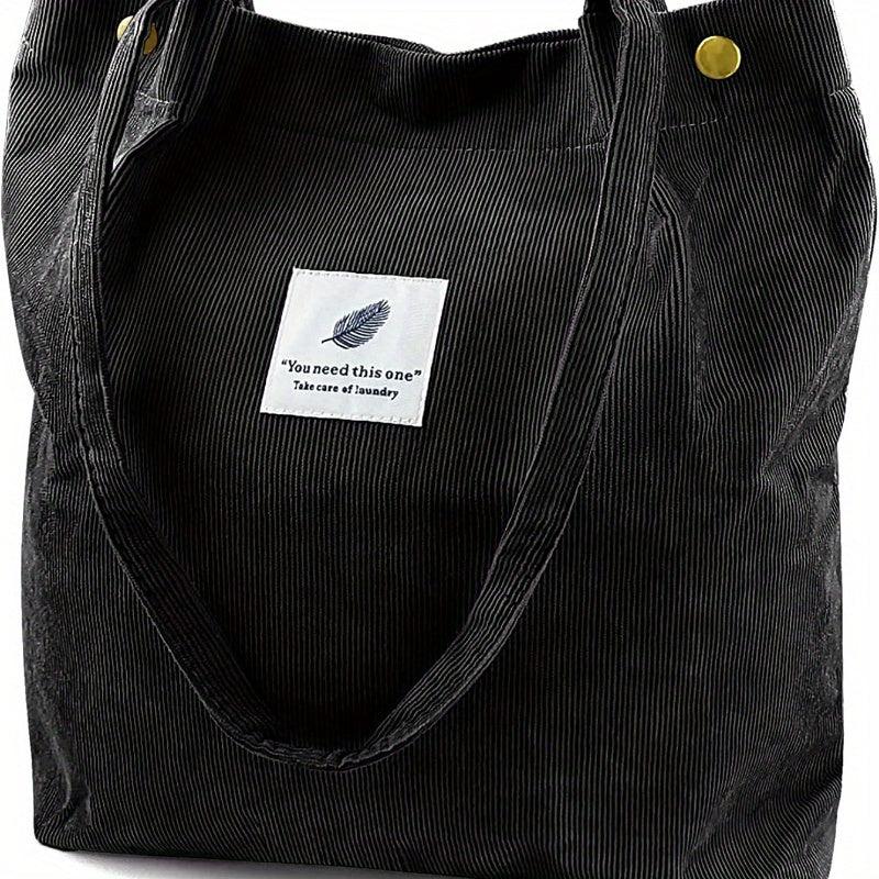 Men's Corduroy Shoulder Bag Casual Style Tote Bag