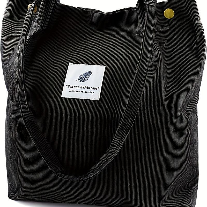 Men's Corduroy Shoulder Bag Casual Style Tote Bag