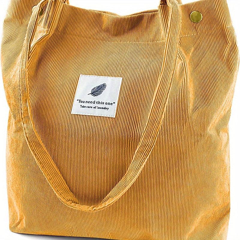 Men's Corduroy Shoulder Bag Casual Style Tote Bag
