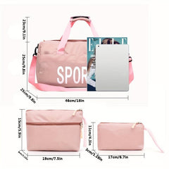 3-Piece Women's Bag Set: Handbag, Fitness Travel Bag, Mother Bag