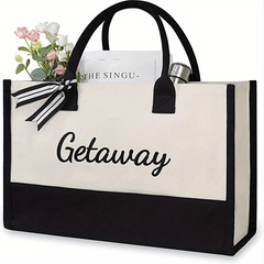 Letter Pattern Handbag Tote Bag Personalized Canvas Large Capacity
