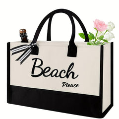 Letter Pattern Handbag Tote Bag Personalized Canvas Large Capacity