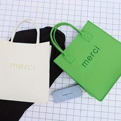 Casual Felt Tote Bag Handbag Large Capacity Shoulder Bag for Commuting