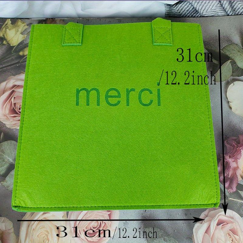 Casual Felt Tote Bag Handbag Large Capacity Shoulder Bag for Commuting