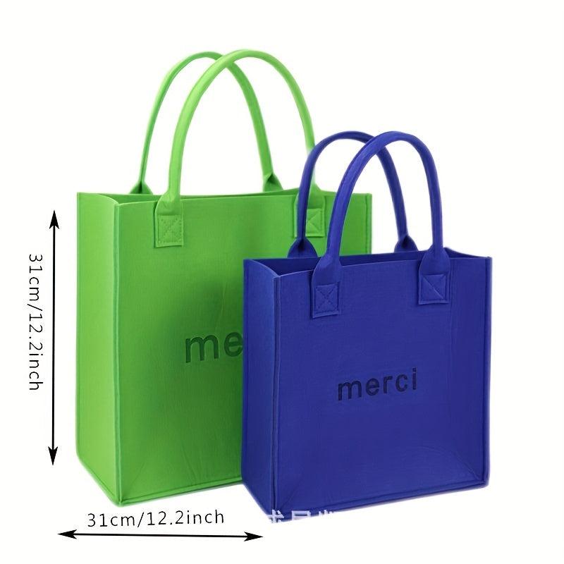 Casual Felt Tote Bag Handbag Large Capacity Shoulder Bag for Commuting
