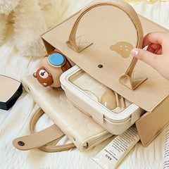 Casual Felt Tote Bag Handbag Large Capacity Shoulder Bag for Commuting