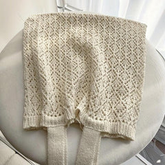Men's Hollow Out Crochet Tote Bag for Summer