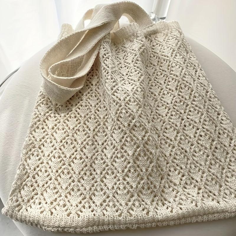 Men's Hollow Out Crochet Tote Bag for Summer