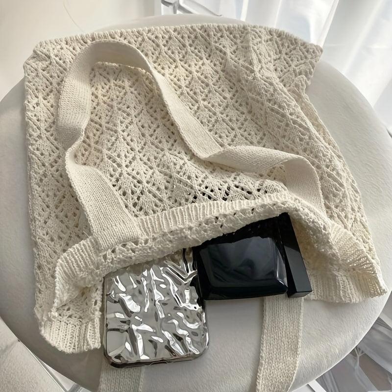 Men's Hollow Out Crochet Tote Bag for Summer