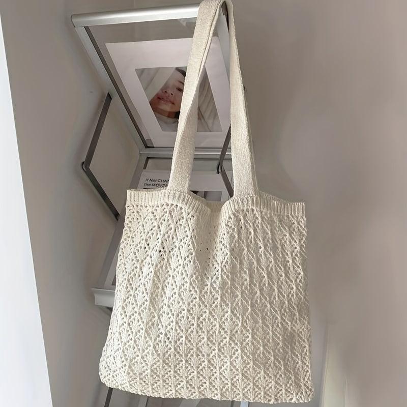 Men's Hollow Out Crochet Tote Bag for Summer