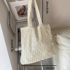 Men's Hollow Out Crochet Tote Bag for Summer