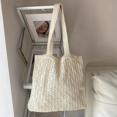 Men's Hollow Out Crochet Tote Bag for Summer