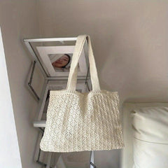 Men's Hollow Out Crochet Tote Bag for Summer