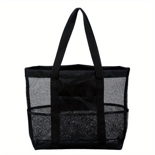 Hollow Mesh Beach Bag Shoulder Bag Tote Travel Toiletry Bag