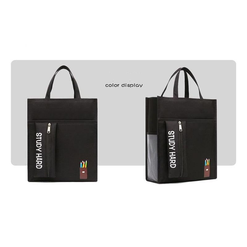 Men's Large Capacity Tote Bag Student Handbag Carrying Book Bag