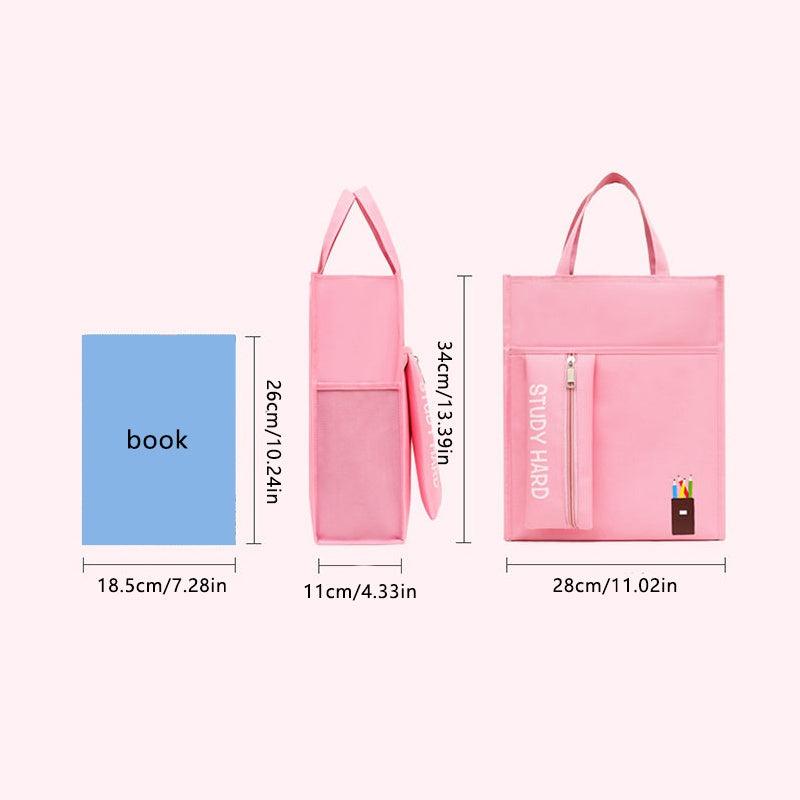 Men's Large Capacity Tote Bag Student Handbag Carrying Book Bag