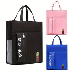 Men's Large Capacity Tote Bag Student Handbag Carrying Book Bag