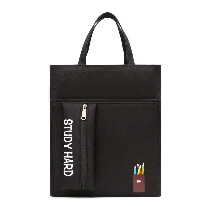 Men's Large Capacity Tote Bag Student Handbag Carrying Book Bag