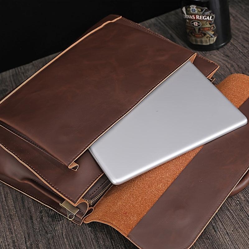 Men's Handbag Pu Leather Business Briefcase Shoulder Bag