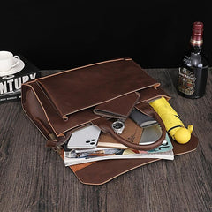 Men's Handbag Pu Leather Business Briefcase Shoulder Bag