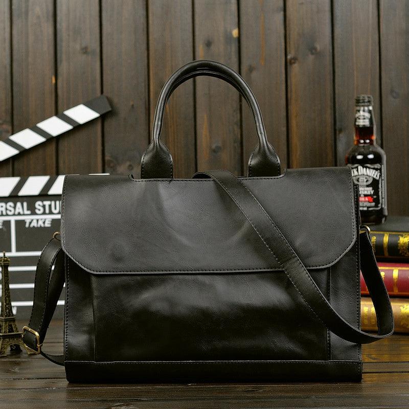 Men's Handbag Pu Leather Business Briefcase Shoulder Bag
