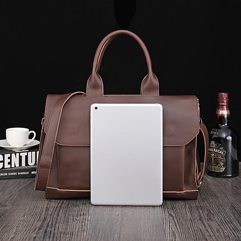 Men's Handbag Pu Leather Business Briefcase Shoulder Bag