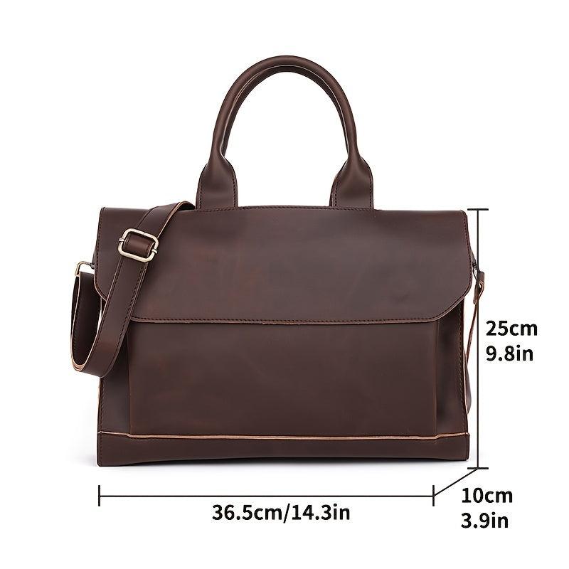 Men's Handbag Pu Leather Business Briefcase Shoulder Bag