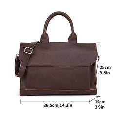 Men's Handbag Pu Leather Business Briefcase Shoulder Bag