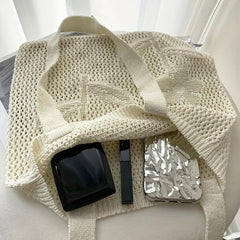 Men's Hollow Out Knit Tote Bag