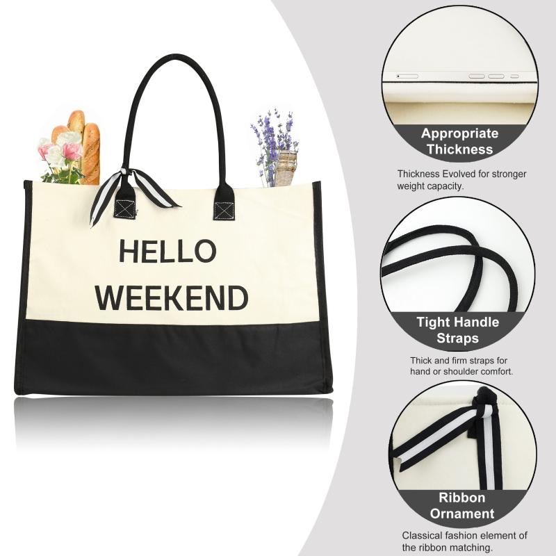 Canvas Tote Bag Large Capacity Handbag Beach Shopping Handbag