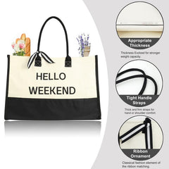 Canvas Tote Bag Large Capacity Handbag Beach Shopping Handbag