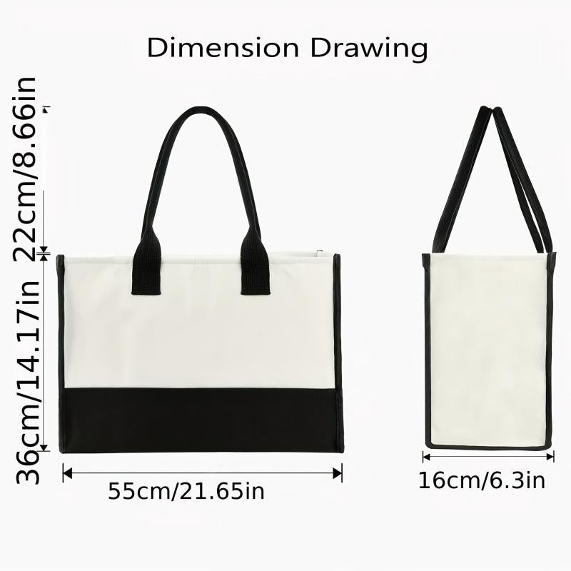 Canvas Tote Bag Large Capacity Handbag Beach Shopping Handbag