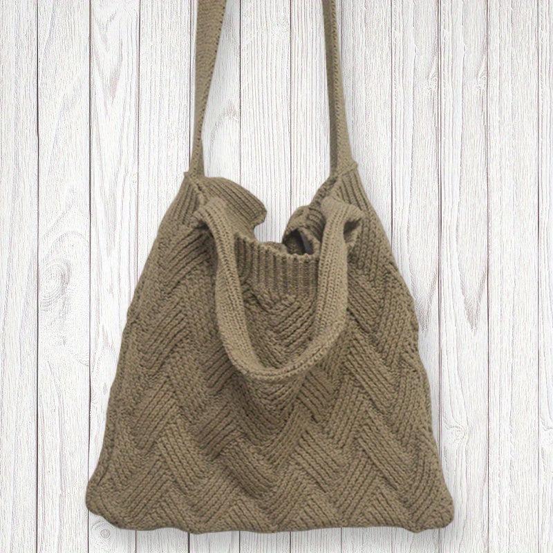 Crochet Tote Bag Knit Hobo Bag Handbag Large Capacity Travel Shoulder Bag
