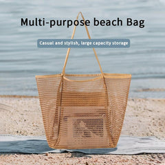 Mesh Beach Handbag Large Capacity Shoulder Bag Shopping Bag Swimming Tote Bag