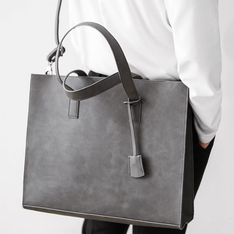 Versatile PU Leather Tote Crossbody Bag for Business Trip