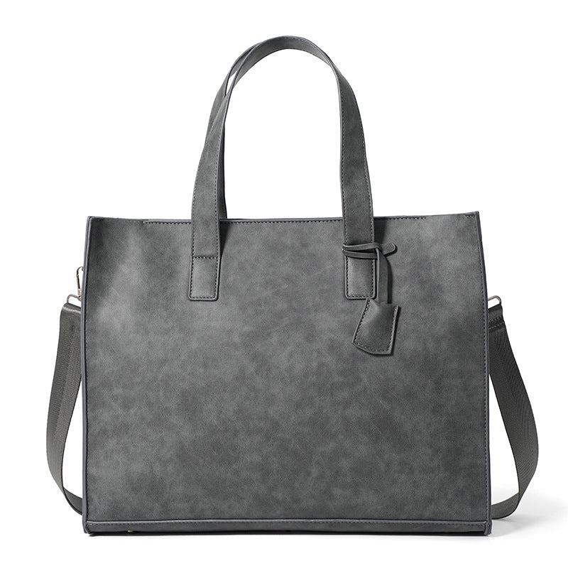 Versatile PU Leather Tote Crossbody Bag for Business Trip