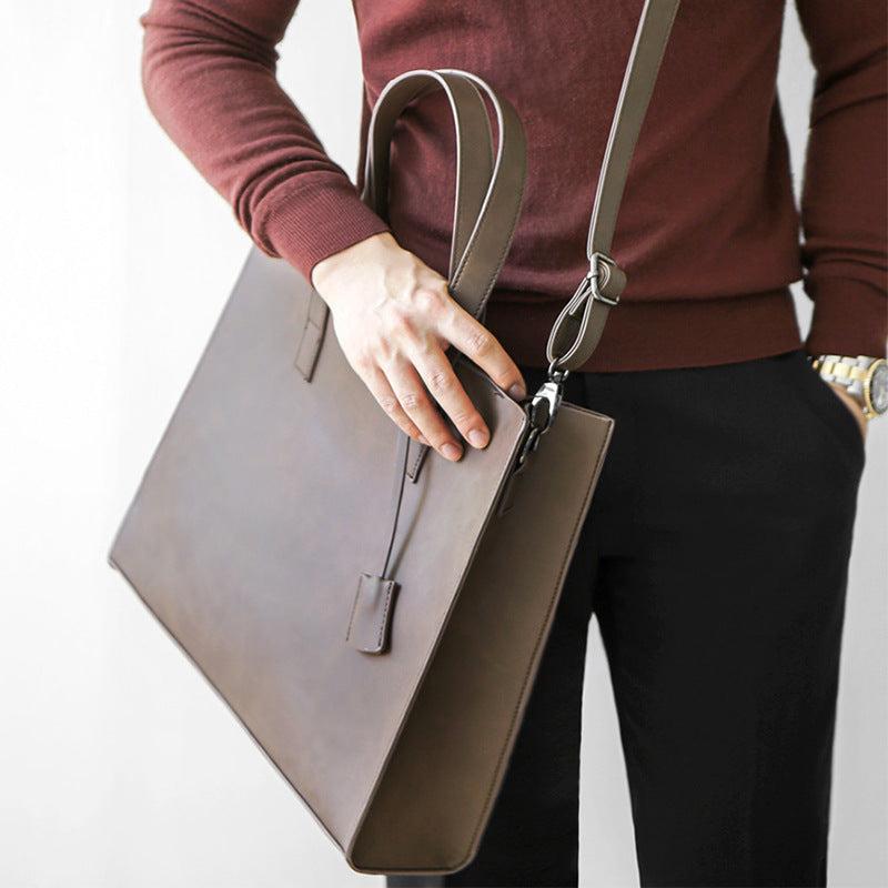 Versatile PU Leather Tote Crossbody Bag for Business Trip