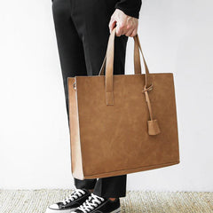 Versatile PU Leather Tote Crossbody Bag for Business Trip